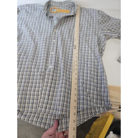 Vintage 90s Eddie Bauer Checked Over Shirt Heavy Cotton Button-Down Shacket -XL - Picture 7 of 7